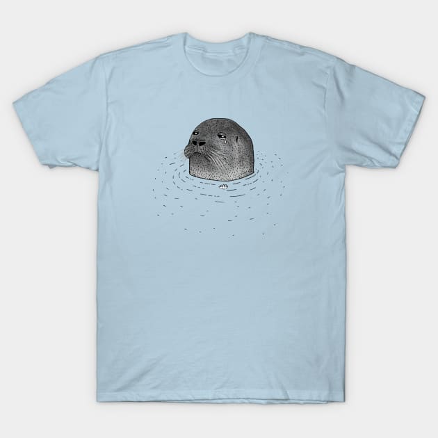 Sad Seal T-Shirt by martinascott